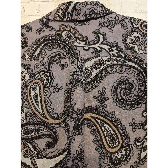 Denim& Company button-down Paisley blouse medium - Picture 5 of 5